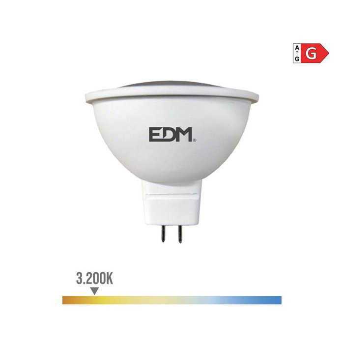 Edm Ampoule LED Dicroïque MR16 5W 450lm 3200K Lumière Chaude 12V GU5.3 Ø5x5cm Edm Ampoule LED Dicroïque MR16 5W 450lm 3200K Lumière Chaude 12V GU5.3 Ø5x5cm