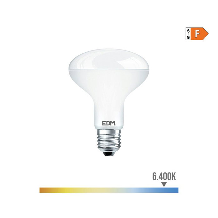 Edm Ampoule LED Réflecteur R90 E27 12W 6400K Lumière Froide 1154lm Ø9 x 12,1cm 25000h Edm Ampoule LED Réflecteur R90 E27 12W 6400K Lumière Froide 1154lm Ø9 x 12,1cm 25000h