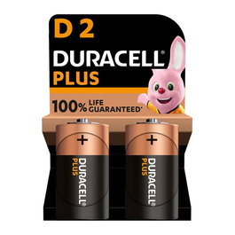 Duracell Plus Power Pile alcaline LR20 1,5V Blister 2 unités Ø34,2 x 61,5 mm