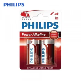 Philips Piles Alcalines C LR14 1,5V - Blister 2 Unités [E3-38402]