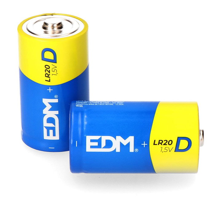 Edm Pile alcaline Power Life D LR20 1,5V (Pack de 2) Edm Pile alcaline Power Life D LR20 1,5V (Pack de 2)