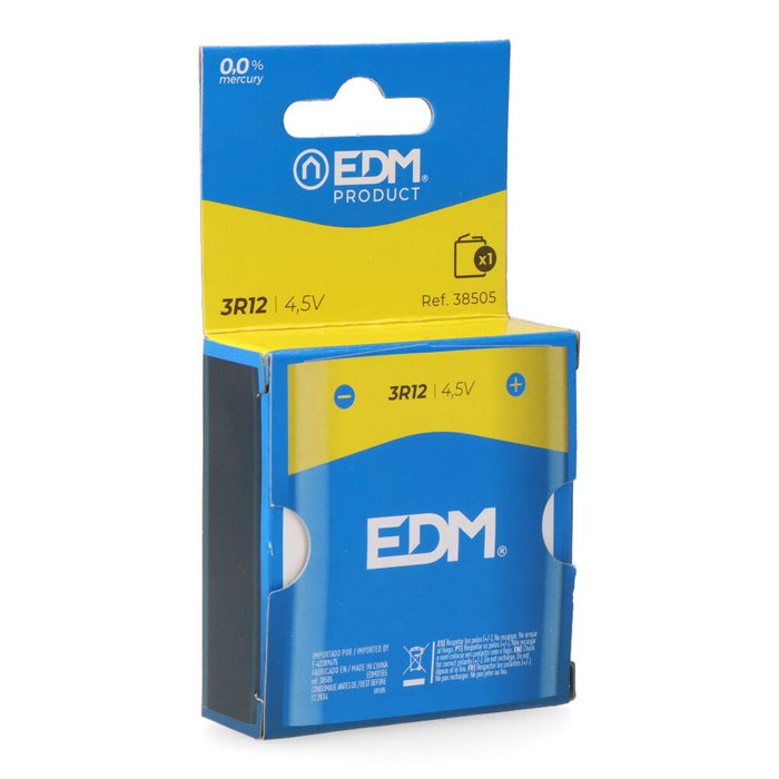 Edm Power Life Pile alcaline 3LR12 4,5 V 62 x 22 x 67 mm en blister Edm Power Life Pile alcaline 3LR12 4,5 V 62 x 22 x 67 mm en blister