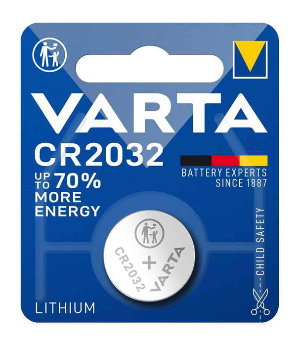 Varta 6032112401 Pile bouton lithium CR2032 220 mAh pour électronique (clés voiture, calculatrices)
