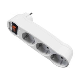 Edm Adaptateur triple 2p+t 16a 250v~ avec interrupteur lumineux blanc