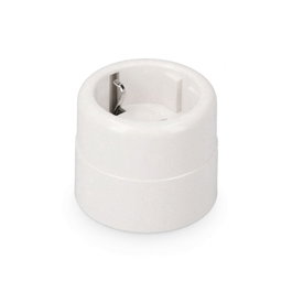 Solera Base de surface Schuko ronde T / t latéral blanc