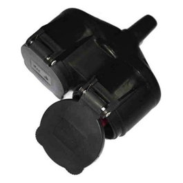 Edm Double base en caoutchouc noire IP44 16A avec capots de protection