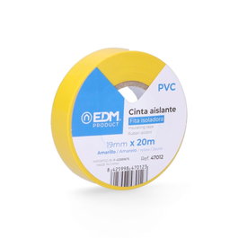 Edm Cinta aislante qualité supra jaune 19 mm x 20 m
