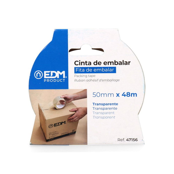 Edm Cinta de embalar transparente 48 micras 50 mm x 48 m Edm Cinta de embalar transparente 48 micras 50 mm x 48 m