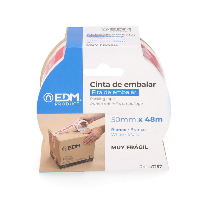 Edm Cinta de embalar "muy frágil" 50 mm x 48 m