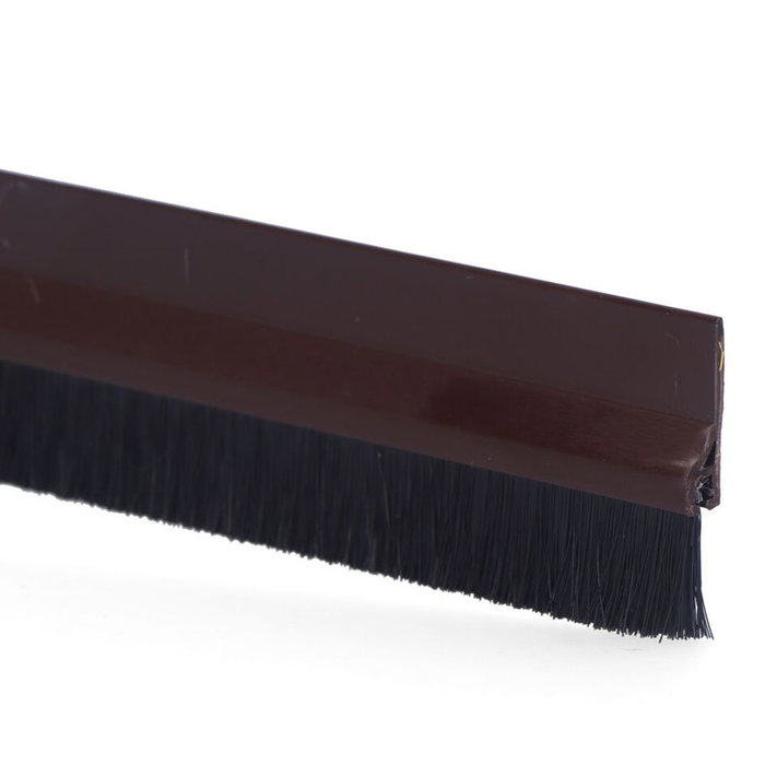Geko Joint de bas de porte rigide marron avec brosse en fibre 1 m Geko Joint de bas de porte rigide marron avec brosse en fibre 1 m