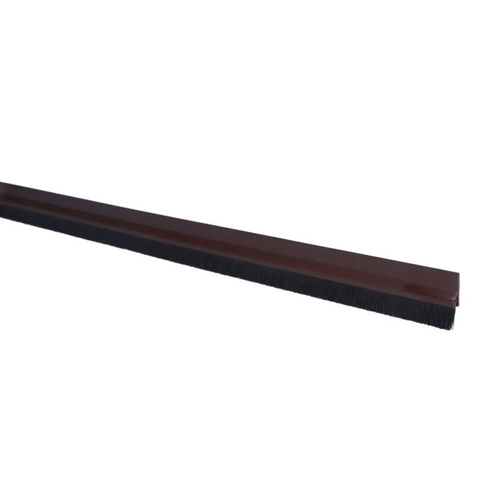 Geko Joint de bas de porte rigide marron avec brosse en fibre 1 m Geko Joint de bas de porte rigide marron avec brosse en fibre 1 m
