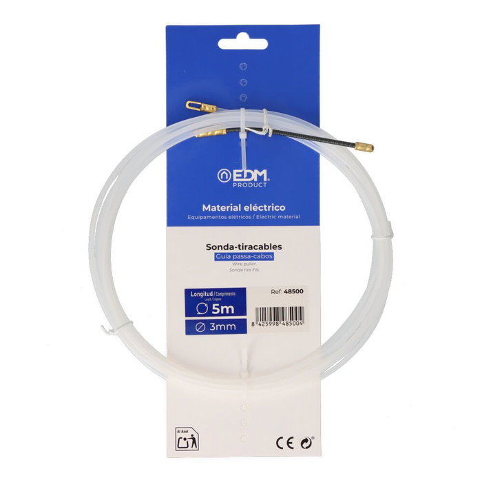 Edm Sonda pasacables en nylon 5 m x 3 mm Blanc Edm Sonda pasacables en nylon 5 m x 3 mm Blanc
