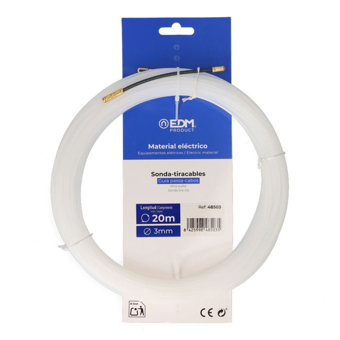 Sonde de tirage de câble EDM 48503 Ø 3 mm Guide 20 m Sonde de tirage de câble EDM 48503 Ø 3 mm Guide 20 m