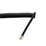 Edm Rallonge téléphonique 4,5 m 4 voies mâle-mâle mini noire en spirale