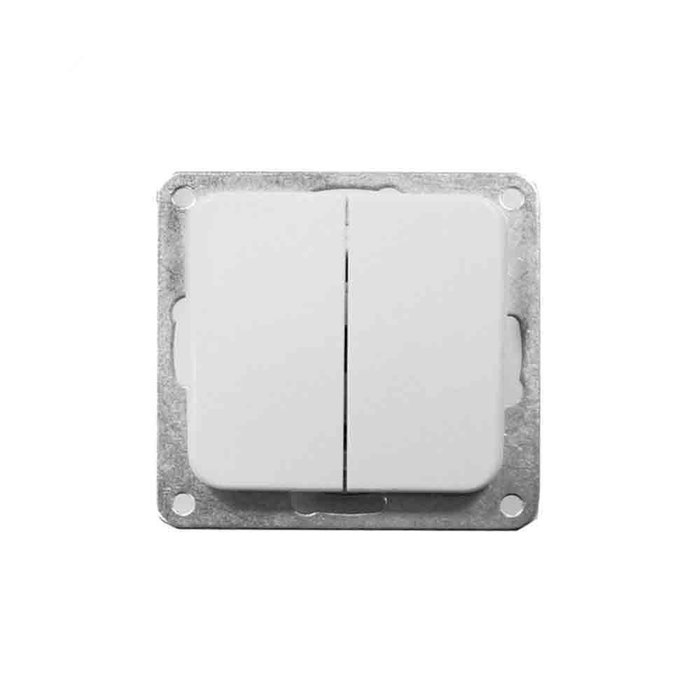 Edm Term Double commutateur à encastrer blanc 70 x 30 x 70 mm, blister Edm Term Double commutateur à encastrer blanc 70 x 30 x 70 mm, blister