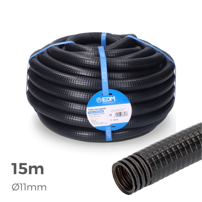Ondulé EDM 66302 Ferroplast Ø 16 mm Extérieur Doublé (15 m) (1 Unité) Ondulé EDM 66302 Ferroplast Ø 16 mm Extérieur Doublé (15 m) (1 Unité)