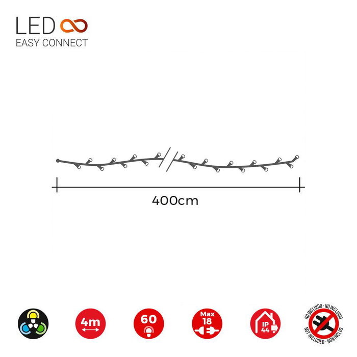 Guirlande lumineuse LED EDM 71253 Easy-Connect Multicouleur 4 m Guirlande lumineuse LED EDM 71253 Easy-Connect Multicouleur 4 m