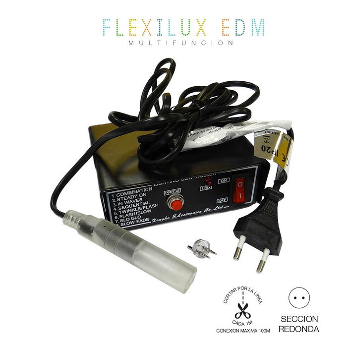 Programmeur EDM 71908 Flexilux Noir 100 m Multifonction Programmeur EDM 71908 Flexilux Noir 100 m Multifonction