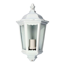 Edm Aplique extérieur Milan en aluminium et cristal blanc IP44 E27 100W sans ampoule
