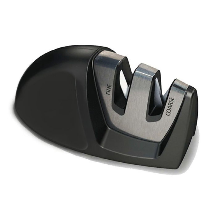 EDM Aiguiseur de couteaux céramique, double affûtage pierre fine et pierre grossière, manche ergonomique, base antidérapante, noir EDM Aiguiseur de couteaux céramique, double affûtage pierre fine et pierre grossière, manche ergonomique, base antidérapante, noir