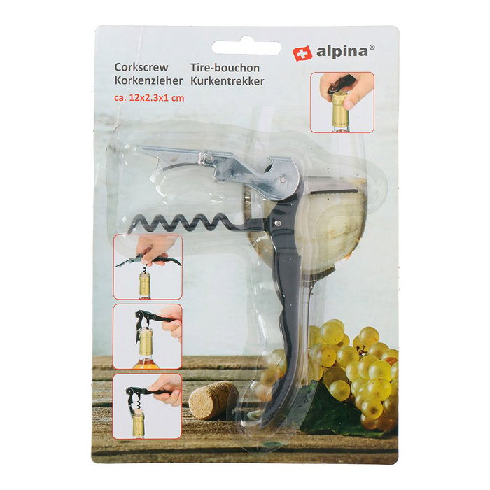 Excellent Houseware Tire-bouchon Sommelier en acier inoxydable et ABS, 12 cm Excellent Houseware Tire-bouchon Sommelier en acier inoxydable et ABS, 12 cm