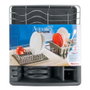 Metaltex Égouttoir à vaisselle avec bac extractible 35 x 30 x 11 cm Gris Plastique/métal