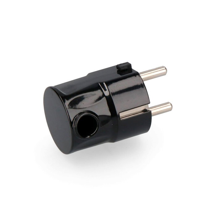 Edm Fiche Schuko de type F/TL 16A avec sortie latérale 4,8mm noire Edm Fiche Schuko de type F/TL 16A avec sortie latérale 4,8mm noire