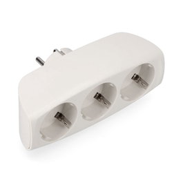 Edm Multiconnecteur triple blanc avec 3 sorties Schuko 4,8 mm
