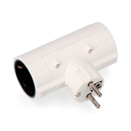 Edm Fiche double économique Schuko blanche