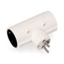 Edm Fiche mâle double économique Schuko 16A 250V 4,8mm Blanc