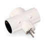 Edm Fiche triple économique Schuko T/t 4,8mm 16A 250V 3680W blanche