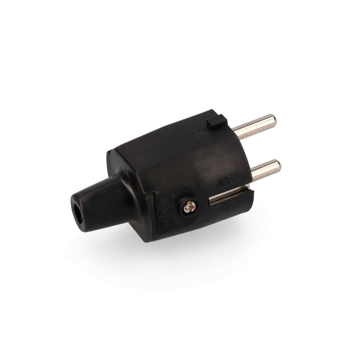 Edm Fiche en caoutchouc noire 10/16A 250V IP44 4,8mm Edm Fiche en caoutchouc noire 10/16A 250V IP44 4,8mm