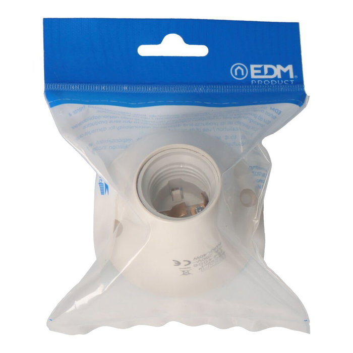 Edm Douille à culot courbe E-27 blanche