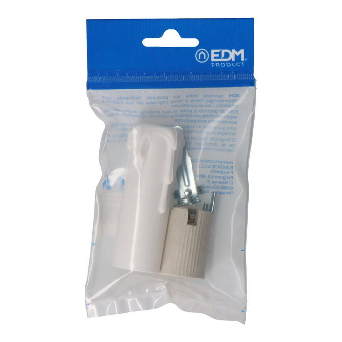 Solera Douille E14 en porcelaine et ampoule vela mediana blanche Solera Douille E14 en porcelaine et ampoule vela mediana blanche