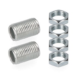 Edm Kit de 2 filetages 15 mm et 4 écrous 10/100 en acier metalizado