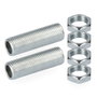 Edm 2 filetages 30 mm avec 4 écrous métriques 10/100 en acier