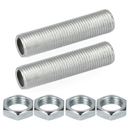 Edm Kit de 2 tiges filetées 40 mm et 4 écrous métriques 10/100 en acier