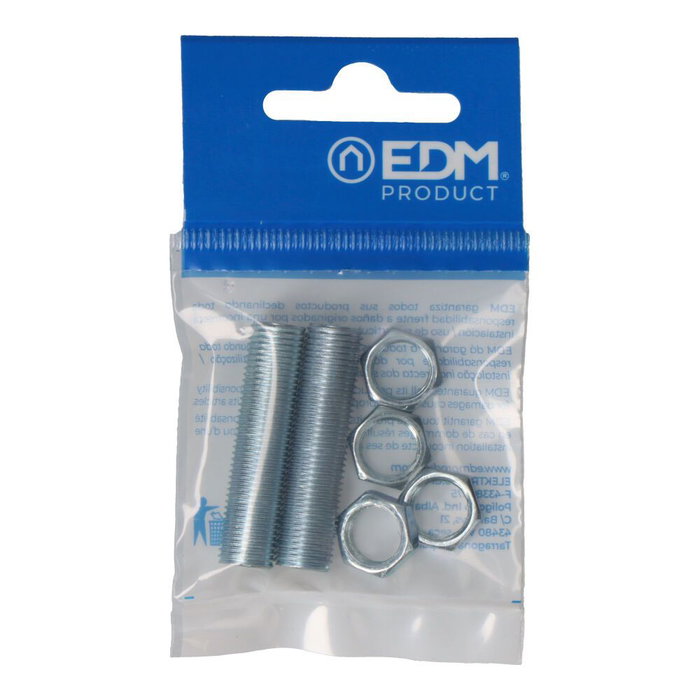 Edm Rosca 40 mm con tuerca 10/100 (envasadas) de 2 unités