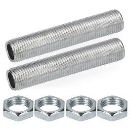 Edm Kit de 2 tiges filetées 50 mm avec 4 écrous métriques 10/100 en acier