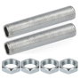 Edm Kit de 2 filetages 50 mm avec 4 écrous métriques 10/100 en acier