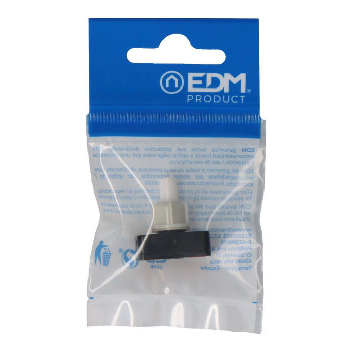 Edm Interrupteur unipolaire baquelite noir 6A 250V 24x12x26 mm Edm Interrupteur unipolaire baquelite noir 6A 250V 24x12x26 mm