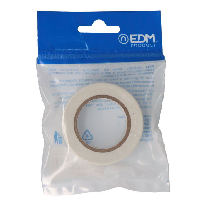 Edm Cinta aislante calidad supra blanche 19 mm x 10 m Edm Cinta aislante calidad supra blanche 19 mm x 10 m