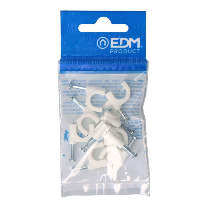 Edm Graphe pour câble et tuyau tubulaire 2 x 4,0 mm n°09, blanc, 10 pièces Edm Graphe pour câble et tuyau tubulaire 2 x 4,0 mm n°09, blanc, 10 pièces