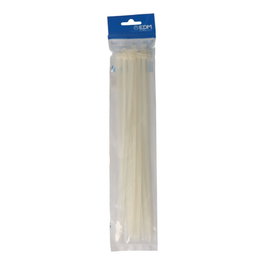 Edm Lot de 25 colliers de serrage en nylon blanc 300 x 4,8 mm