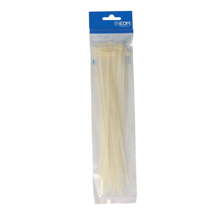 Edm Bridas de nylon blanc 4,8 x 250 mm, sachet de 25 unités Edm Bridas de nylon blanc 4,8 x 250 mm, sachet de 25 unités