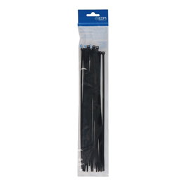 Edm Colliers de serrage en nylon noir 300 x 4,8 mm, 25 pièces