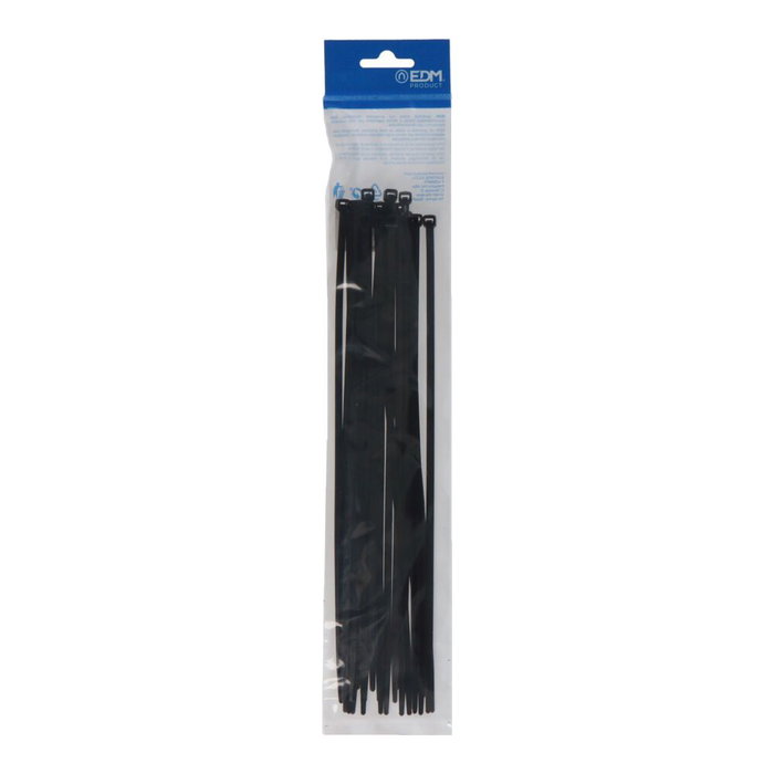 Edm Colliers de serrage en nylon noir 300 x 4,8 mm, 25 unités Edm Colliers de serrage en nylon noir 300 x 4,8 mm, 25 unités