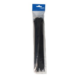 Edm Colliers de serrage en nylon noir 300 x 7,6 mm, 25 pièces
