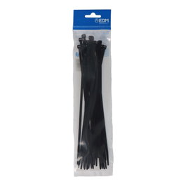 Edm Colliers de serrage en nylon noir 250 x 4,8 mm (25 pièces)
