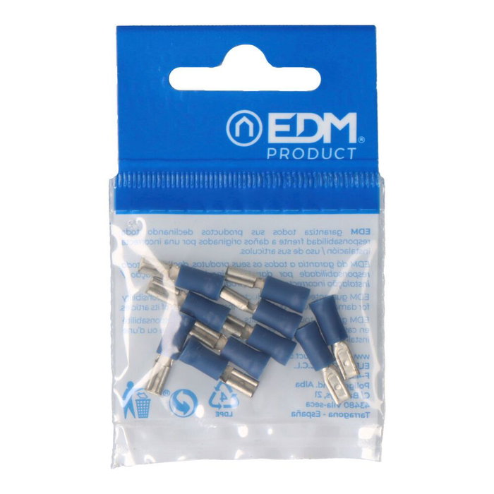 Edm Terminal Faston femelle pré-isolé 2,8 mm, blister de 10 pcs Edm Terminal Faston femelle pré-isolé 2,8 mm, blister de 10 pcs